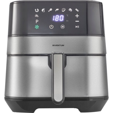 Inventum GF500HLD - Airfryer - Hetelucht friteuse - Beste Koop november 2023 - 5 liter - 8 automatische programma's - 80 tot 200°C - 1700 watt - Zwart/RVS
