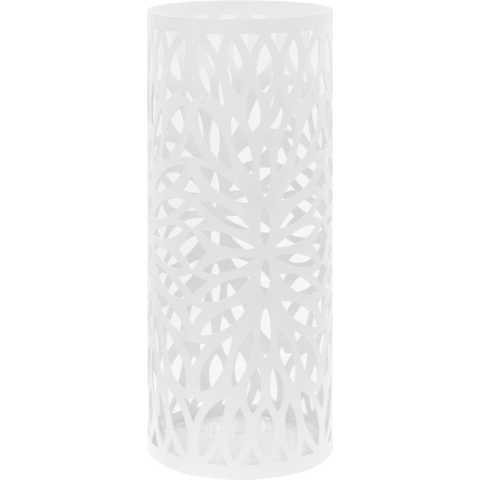 vidaXL-Parapluhouder-bladeren-staal-wit