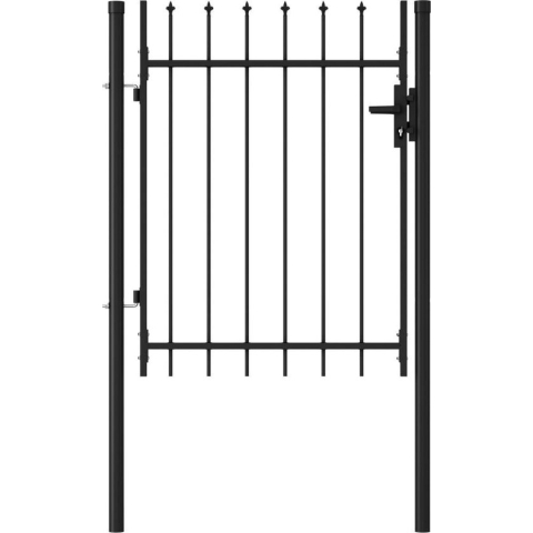 vidaXL-Poort-met-puntige-bovenkant-enkel-1x1,2-m-staal-zwart