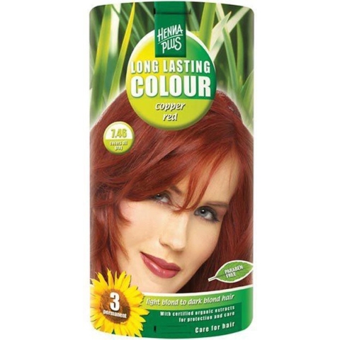 Hennaplus Long Lasting Colours 7.46 Copper Red - Haarverf