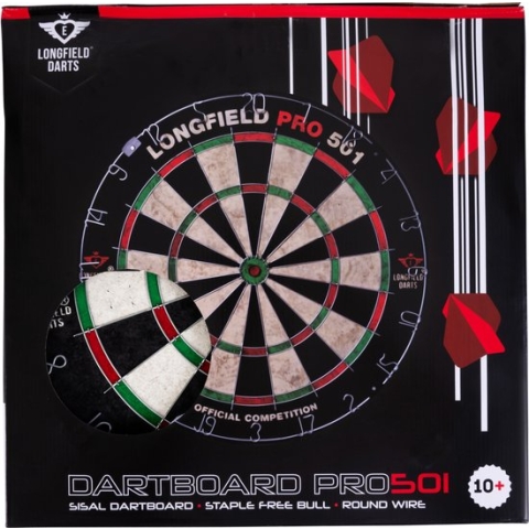 Dartbord Pro 501, Chinese sisal, bull zonder kram, ronde draad, ⌀ 46 cm.