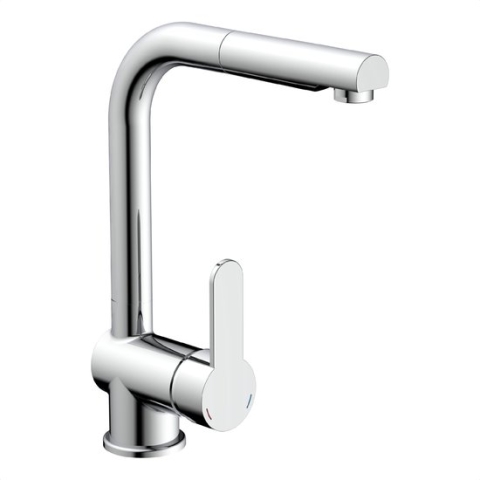 SCHÜTTE London Design Keukenkraan - Mengkraan - Draaibare Uitloop - Uittrekbare Mousseur - Chroom