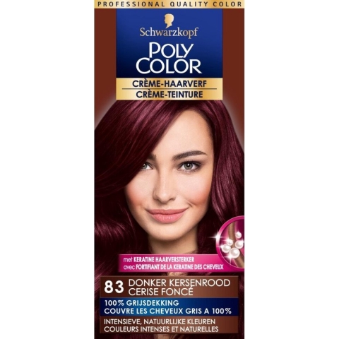 Poly Color Creme Haarverf 83 - Donker Kersenrood - 1 stuk