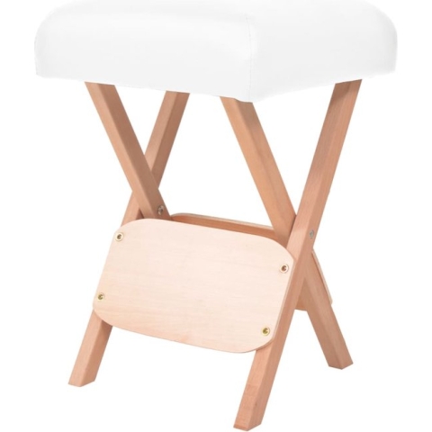 vidaXL Massagekruk met 12 cm dikke zitting inklapbaar wit