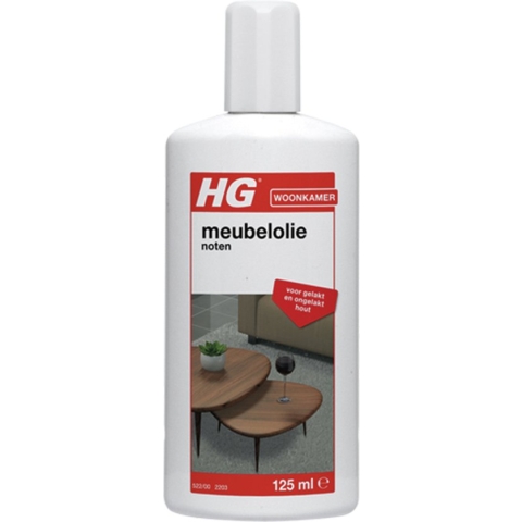 HG meubelolie noten - 140ml - voor gelakt en ongelakt hout - voor noten, pallisander en wengé