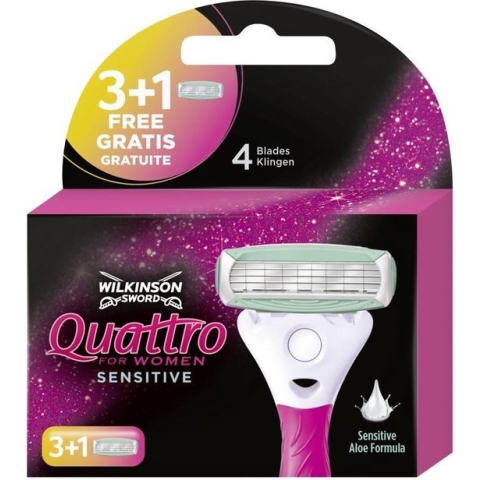 Wilkinson Woman Scheermesjes Quattro Sensitive 4 stuks