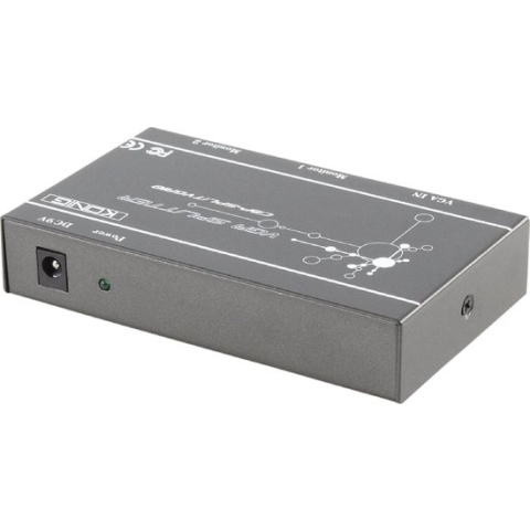 Konig premium VGA splitter 1 naar 2 - actief / zwart