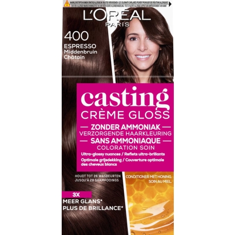 L’Oréal Paris Casting Crème Gloss Middenbruin 400 - Semi-permanente Haarkleuring Zonder Ammoniak