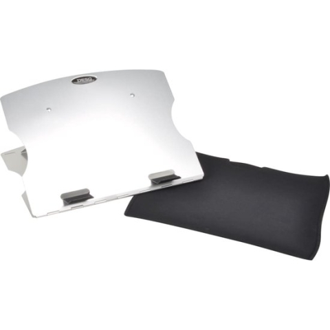 DESQ® Laptopstandaard Aluminium | 10-17 Inch laptops | Hoogte 0 - 175 mm | Plat opvouwbaar 6 mm | 360° draaibaar | Beschermhoes-Muismat