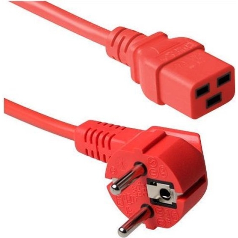 ACT Stroomkabel met C19 plug / rood - 1,2 meter