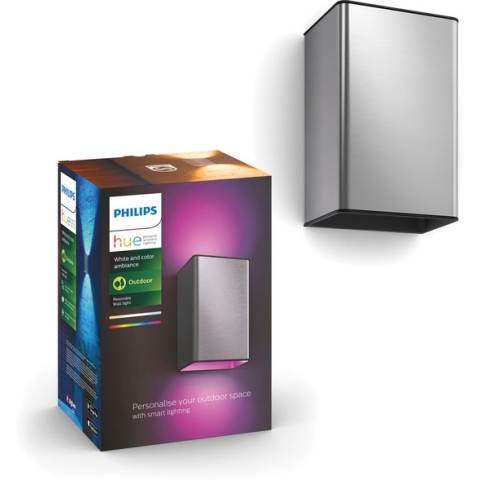 Philips Hue Resonate muurlamp - wit en gekleurd licht - roestvrij staal