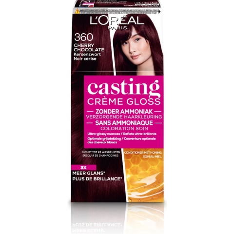 L'Oréal Paris Casting Crème Gloss Kersenzwart 360 - Semi-permanente Haarkleuring Zonder Ammoniak