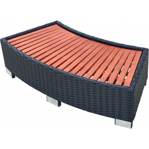 vidaXL Spatrap 92x45x25 cm poly rattan zwart