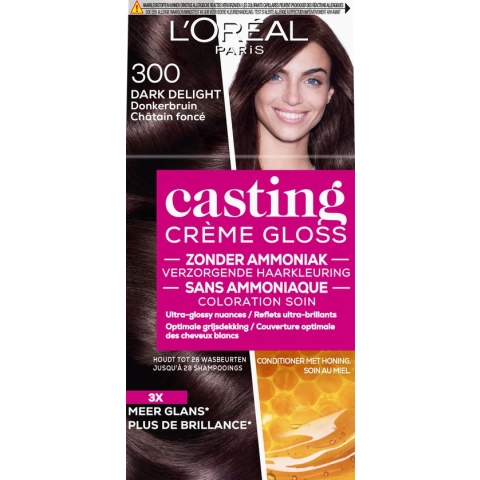 L’Oréal Paris Casting Crème Gloss Donkerbruin 300 - Semi-permanente Haarkleuring Zonder Ammoniak