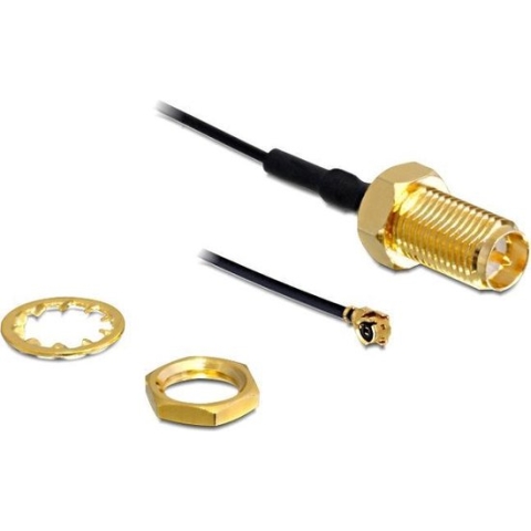 Delock - RP-SMA Buchse zum Einbau - MHF/U.FL kompatibler Ste