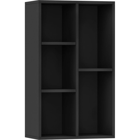 vidaXL-Boekenkast/dressoir-50x25x80-cm-spaanplaat-zwart