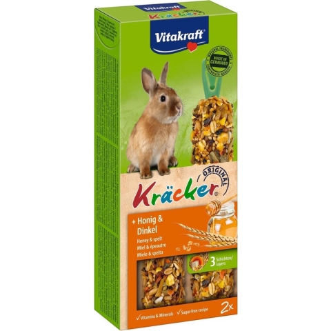 Vitakraft Dwergkonijnkracker - 2 in 1 Honing - Konijnensnack