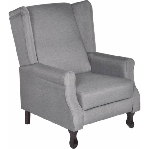 vidaXL Fauteuil stof grijs