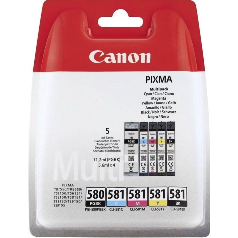 Canon PGI-580/CLI-581 - Inkcartridge multipack / Zwart / Cyaan / Magenta / Geel