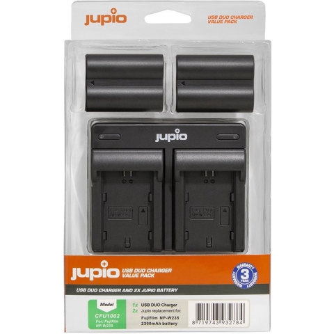 Jupio Value Pack: 2x Battery NP-W235 + USB Dual Charger