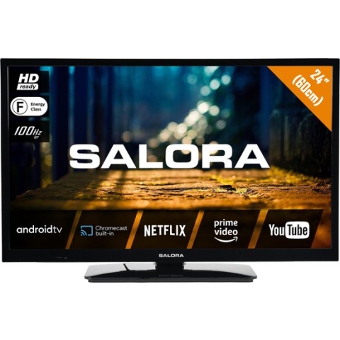 24” (60CM) HD Android tv met bluetooth, DVB-/T2/C, 100HZ BPR en WIFI