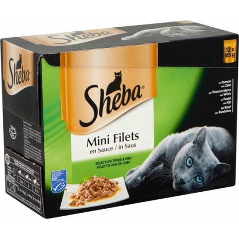 Sheba Multipack Mini Filets Chef Pouch 12x85 g