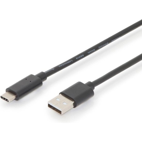 Digitus AK-300148-030-S USB-kabel 3 m USB 2.0 USB C USB A Zwart