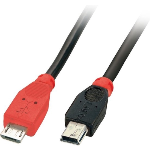 Lindy - USB 2.0 Kabel Typ Micro-B / Mini-B OTG, 0,5m