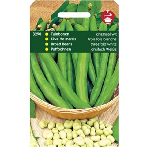 Hortitops Zaden - Tuinbonen Driemaal Wit