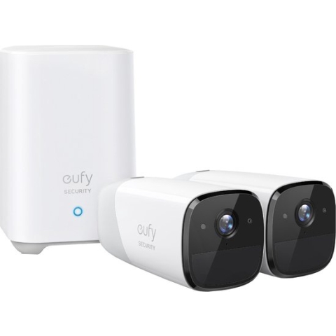 Eufy Cam 2 Pro 2K Draadloze Beveiligingsset - Inclusief Homebase en 2 Camera's - Wit