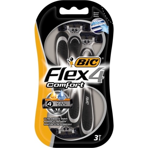 BIC Flex4 Wegwerpscheermesjes Mannen - Pak van 3 Stuks