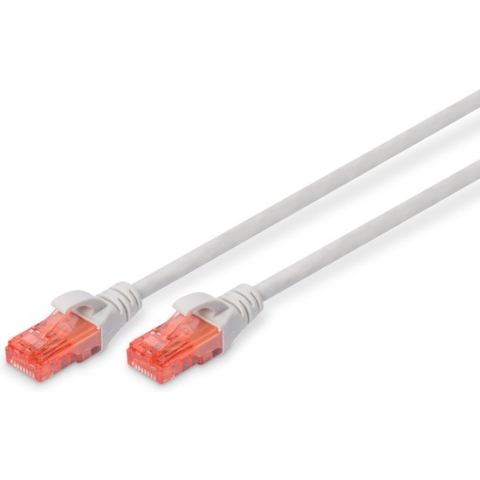 Digitus DK-1617-250 RJ45 Netwerkkabel, patchkabel CAT 6 U/UTP 25.00 m Grijs Vlambestendig, Halogeenvrij, Rond, Verdraai