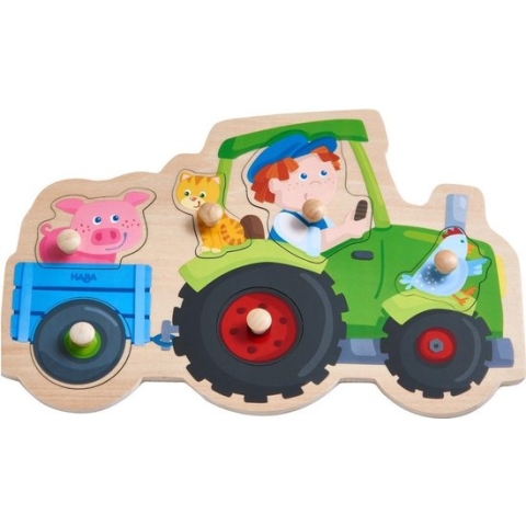 Haba Vormenpuzzel Dolle Trekkerrit Junior Hout 6 Stukjes
