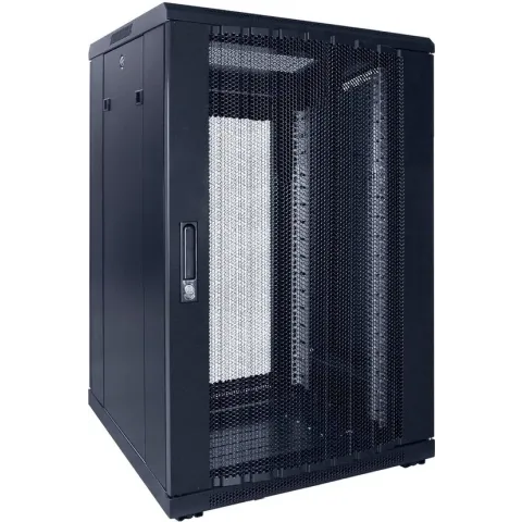 18U serverkast met geperforeerde deur 600x600x1000mm (BxDxH)
