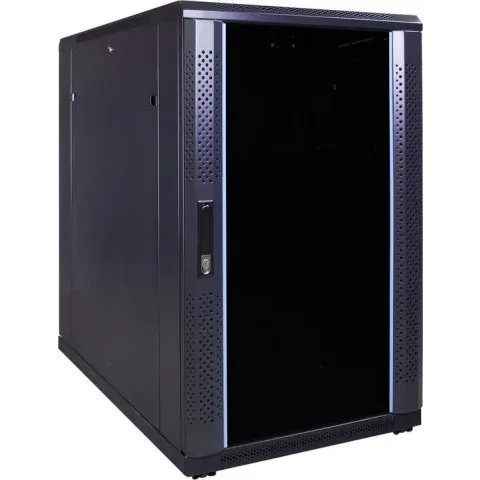 18U serverkast met glazen deur 600x1000x1000mm (BxDxH)