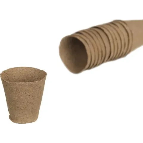 18x stuks biologisch afbreekbare stekpotjes / kweekpot - 6 x 6 x 6 cm - moestuin - turfpotjes