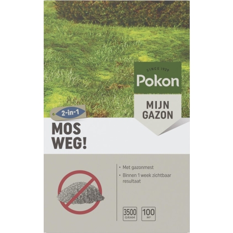 Pokon Mos Weg! - 3,5kg - Onkruidverdelger - Geschikt voor 100m² - Mosbestrijder - Anti mos gazon