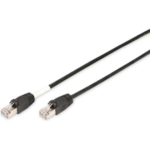 Digitus DK-1644-100/BL-OD RJ45 Netwerkkabel, patchkabel CAT 6 S/FTP 10.00 m Zwart UV-bestendig, Verdraaide paren 1 stuk