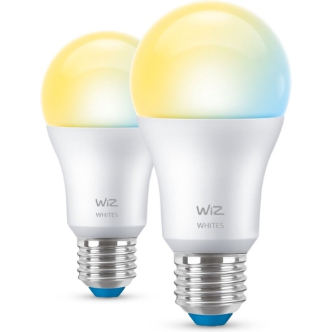 WiZ Lamp 2 pack Slimme LED Verlichting - Warm- tot Koelwit Licht - E27 - 60W - Mat - Wi-Fi