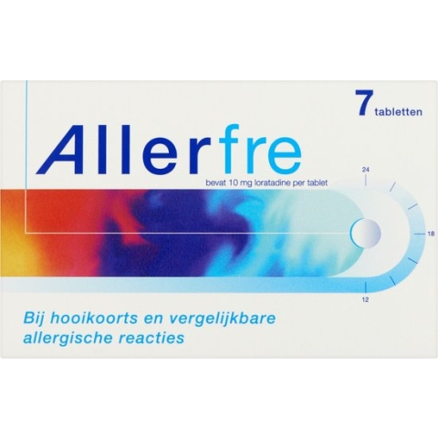 Allerfre 10mg Loratadine - Hooikoorts tabletten - 7 tabletten