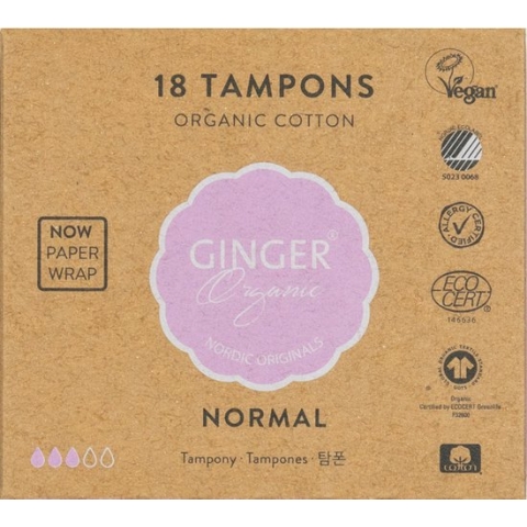 Ginger Organic Tampons Normaal 18 stuks