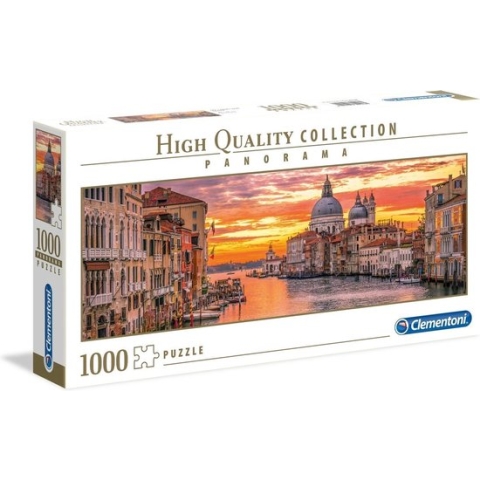 Clementoni - Puzzel 1000 Stukjes Panorama, The Grand Canal - Venice, Puzzel Voor Volwassenen en Kinderen, 14-99 jaar, 39426