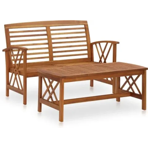 2-delige Loungeset massief acaciahout