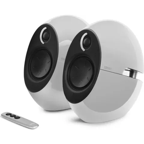 2.0 RMS 74W Bi-amp High-End Multimedia luidsprekersysteem 3 5mm Aux in Bluetooth Optisch incl. IR afstandsbediening RMS2x15W + 2x22W white