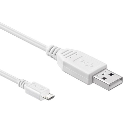 USB Micro B naar USB-A kabel - USB2.0 - tot 1A / wit - 0,50 meter