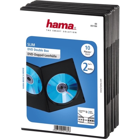 Hama Dvd Dubbelhoes Slim - 10 stuks / Zwart