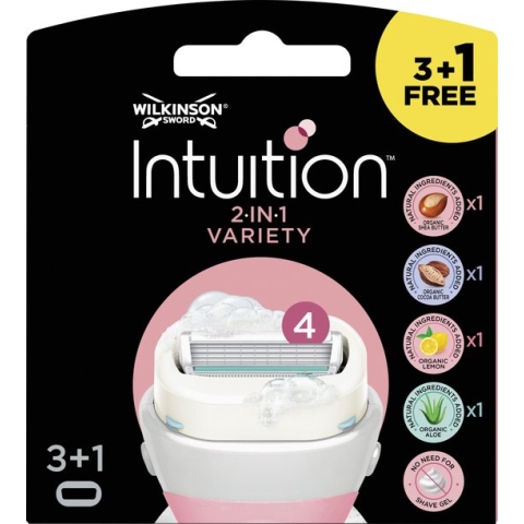 Wilkinson Sword Intuition 2-in-1 Variety - Navulmesjes - 4 stuks