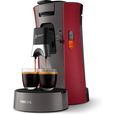 Philips Senseo Select CSA230/90 - Koffiepadapparaat - Dieprood en kasjmiergrijs