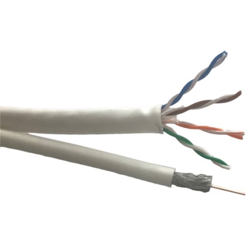 Technetix TN-CAT6C18-20M Cat6 Utp / Coax-18 Gecombineerde Installatiekabel Wit Eca 20 M