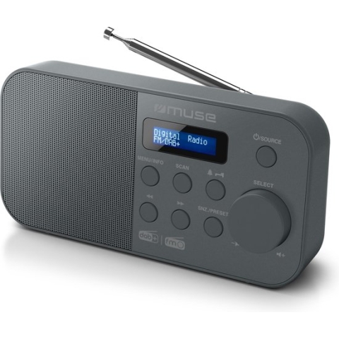 Muse M-109DB - Compacte digitale DAB+ / FM radio, zwart